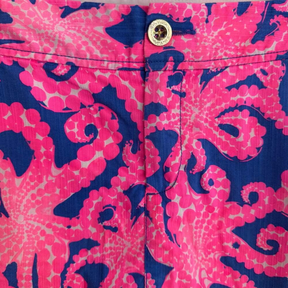 Lilly Pulitzer Pink Floral Cotton Mini Skirt Size 2 Vibrant Summer Resortwear - Picture 3 of 8